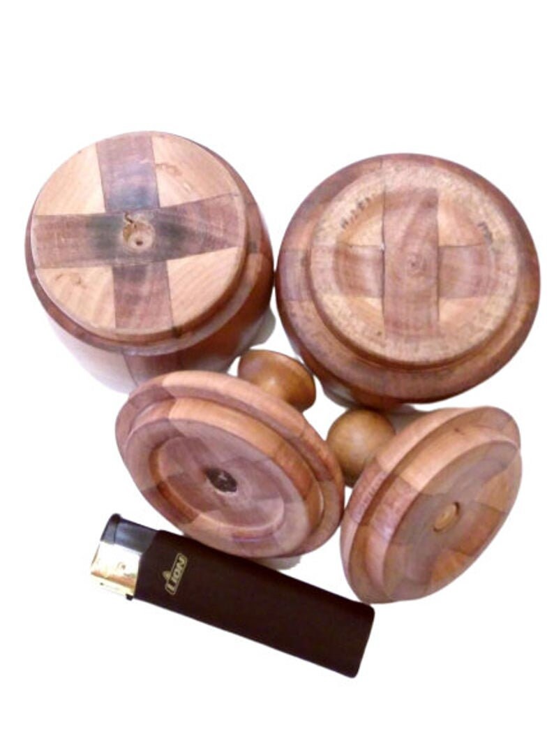 Two round wooden boxes handmade small containers for storing Etsy