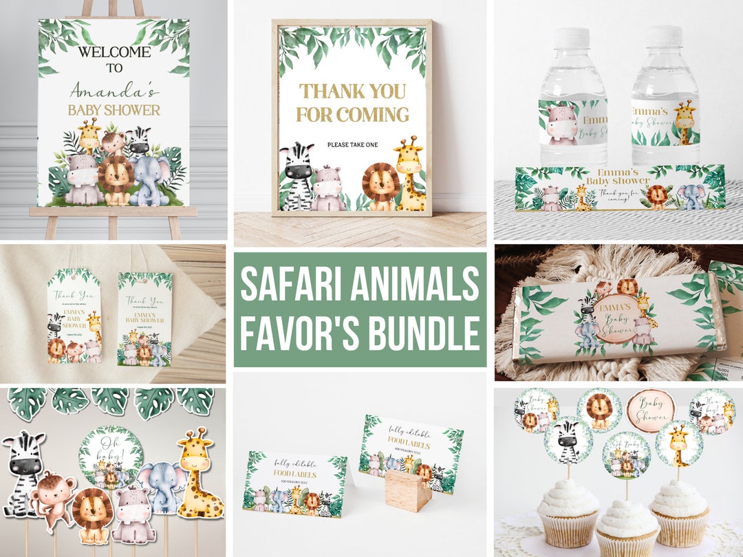 Safari Boy Baby Shower Bundle Safari Shower Favors Bundle Jungle Baby