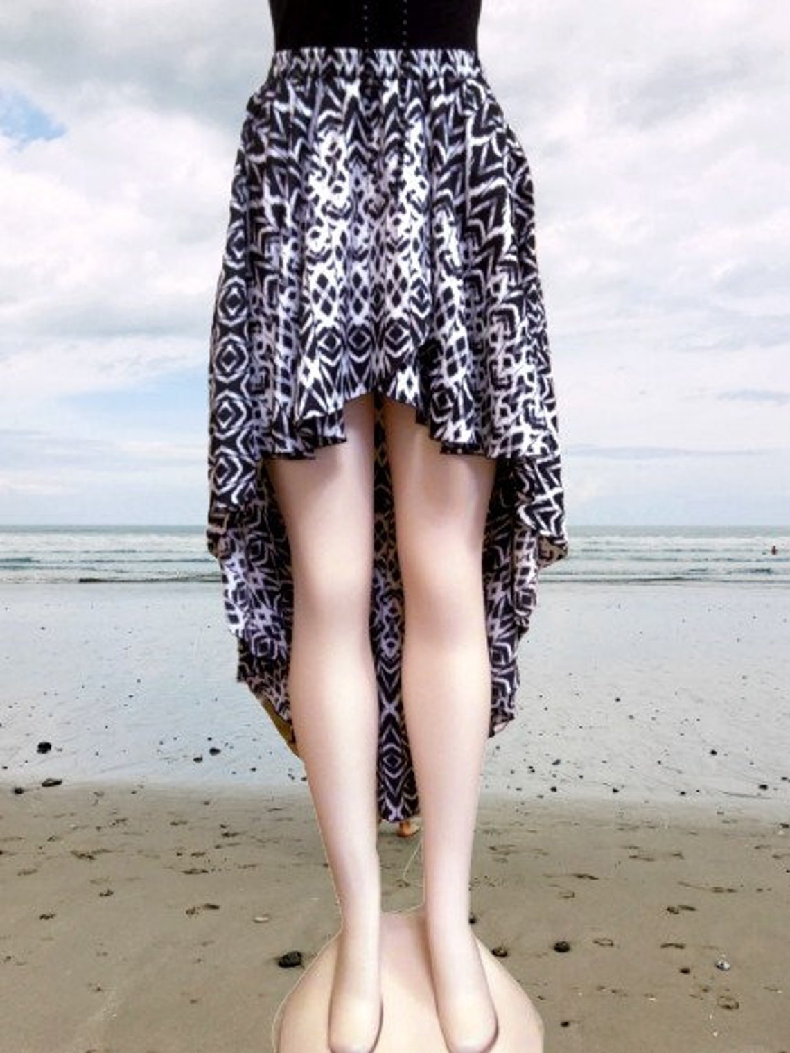 short skirt with long train
