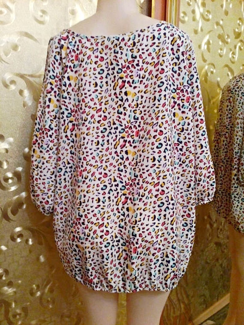 with holes on the shoulders mini dress for chic lady with a elastic at the hips White multi-colored tunic raglan sleeve 3XL-5XL