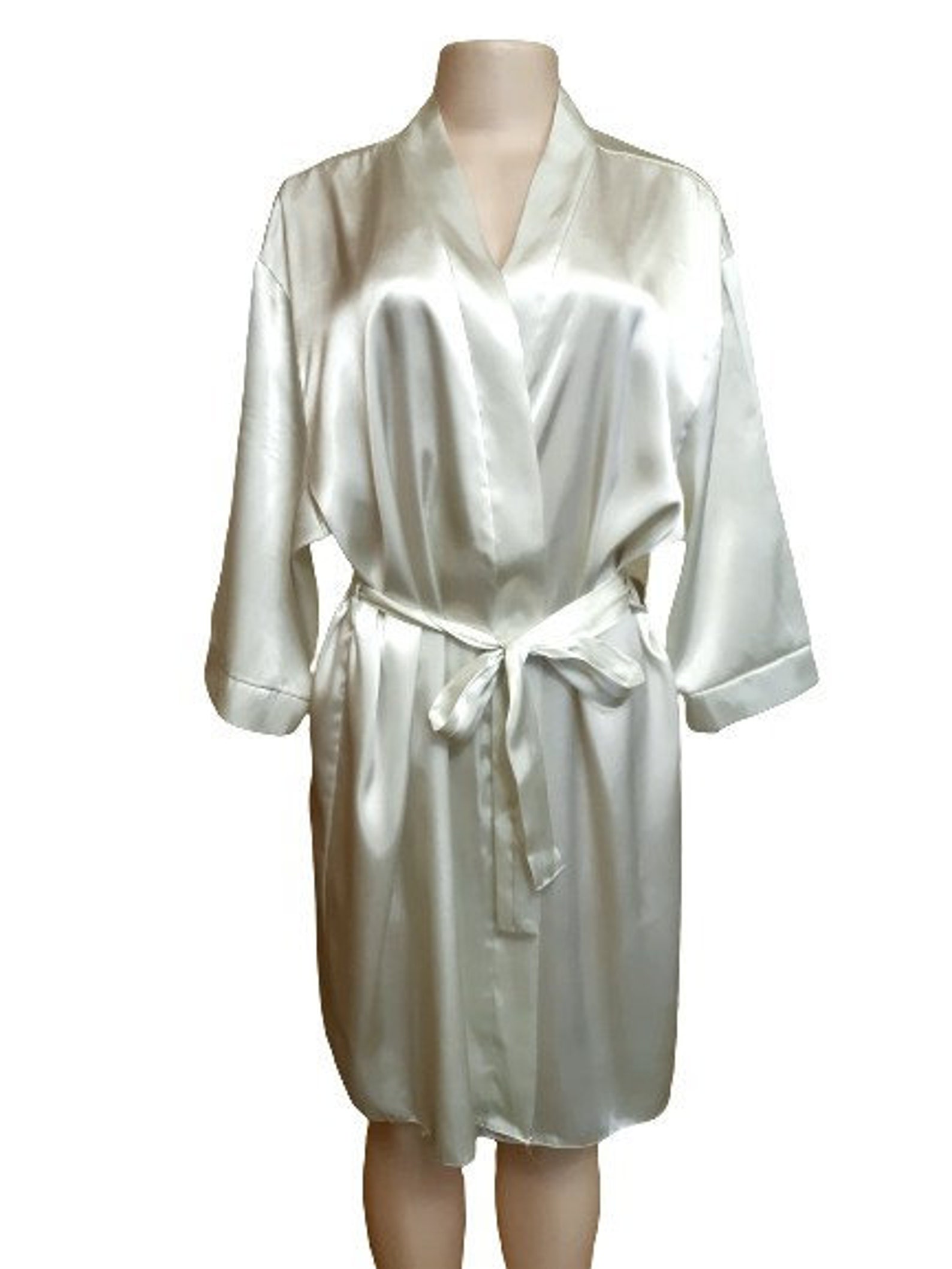 L-2XL Delicate knee-length satin robe with belt home wrap | Etsy