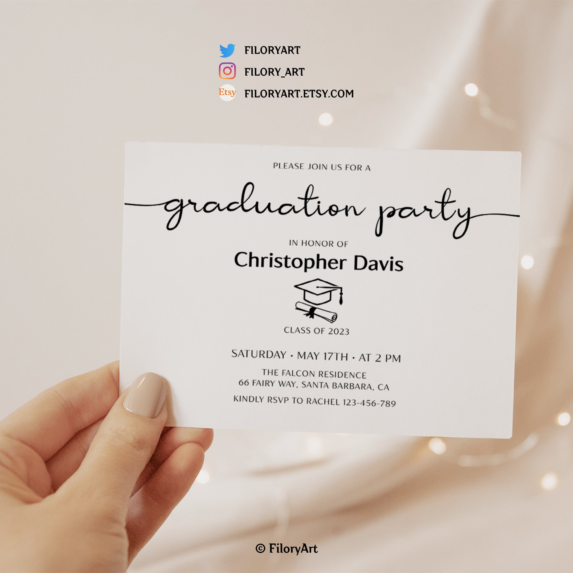 Graduation Party Details Card Mini Graduation Invites 3x5 Etsy