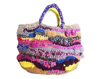 Freeform Bag in Crochet and Embroidery With Various Colors - Etsy