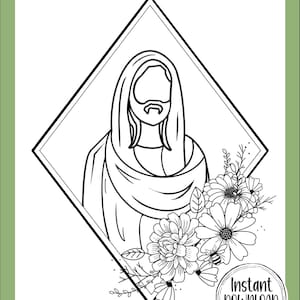 Jesus Line Art, Watercolor Paint Night Activity, Black & White Home Decor
