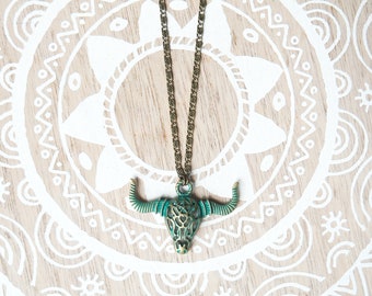 Collier sautoir bohème "Tulum" turquoise, sautoir boho chic, collier hippie chic, sautoir hippie