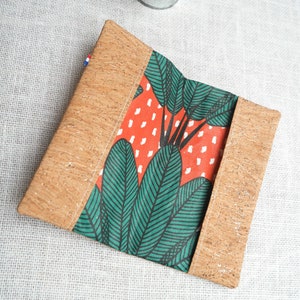 Cork checkbook case, Cork checkbook holder, Cork checkbook cover, Cork pouch, Cork checkbook protector