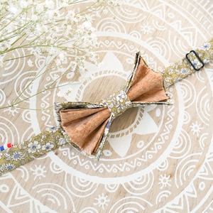 Men&#39;s cork and green liberty butterfly knot