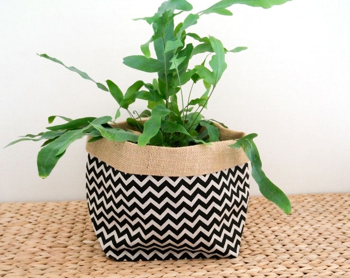 Cache pot en toile de jute panier bohème cache pot bohème | Etsy France