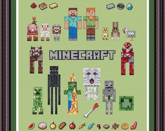 Minecraft Cross Stitch Etsy