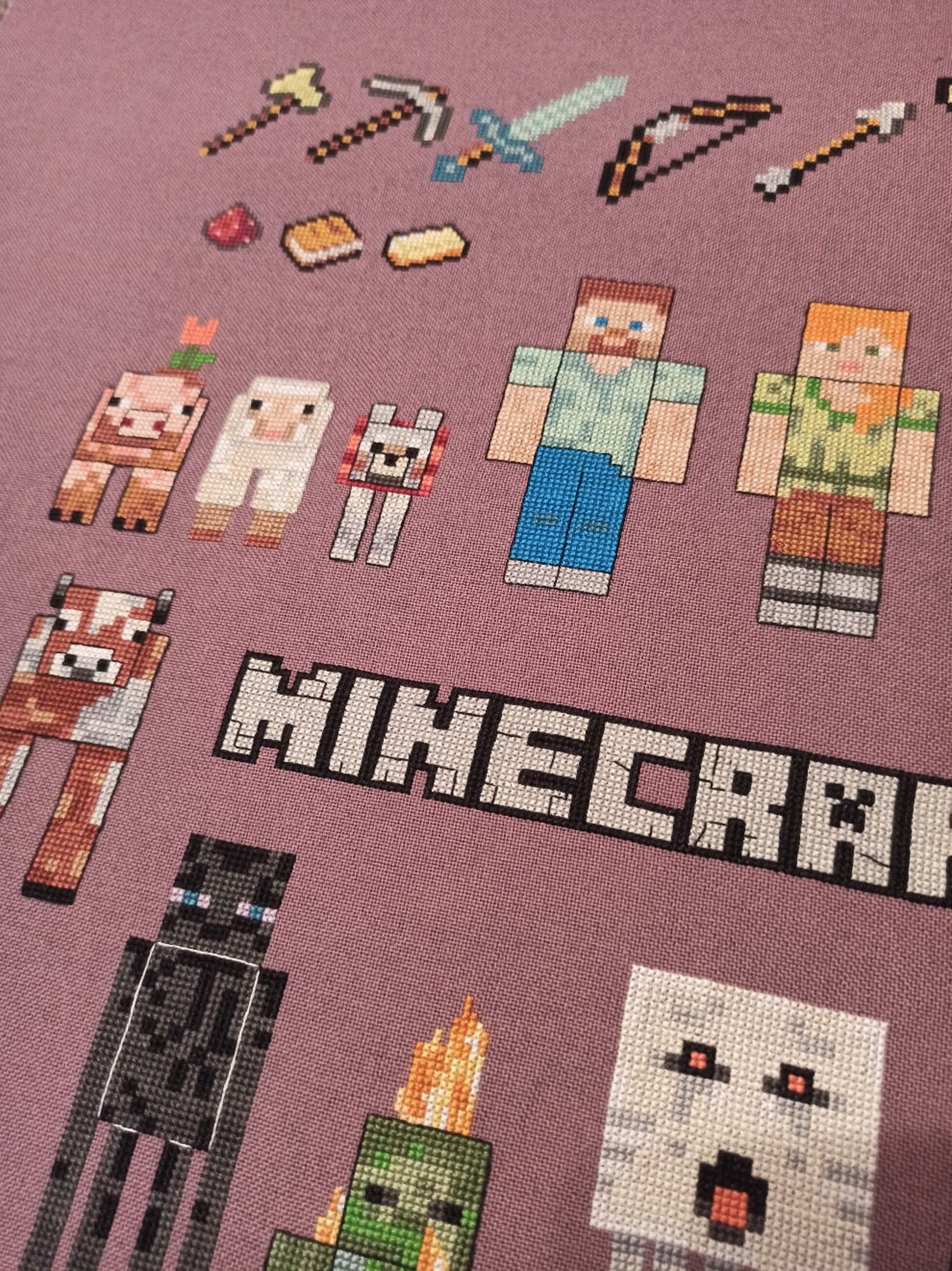 Minecraft sampler Cross stitch pattern Digital Download DMC Etsy