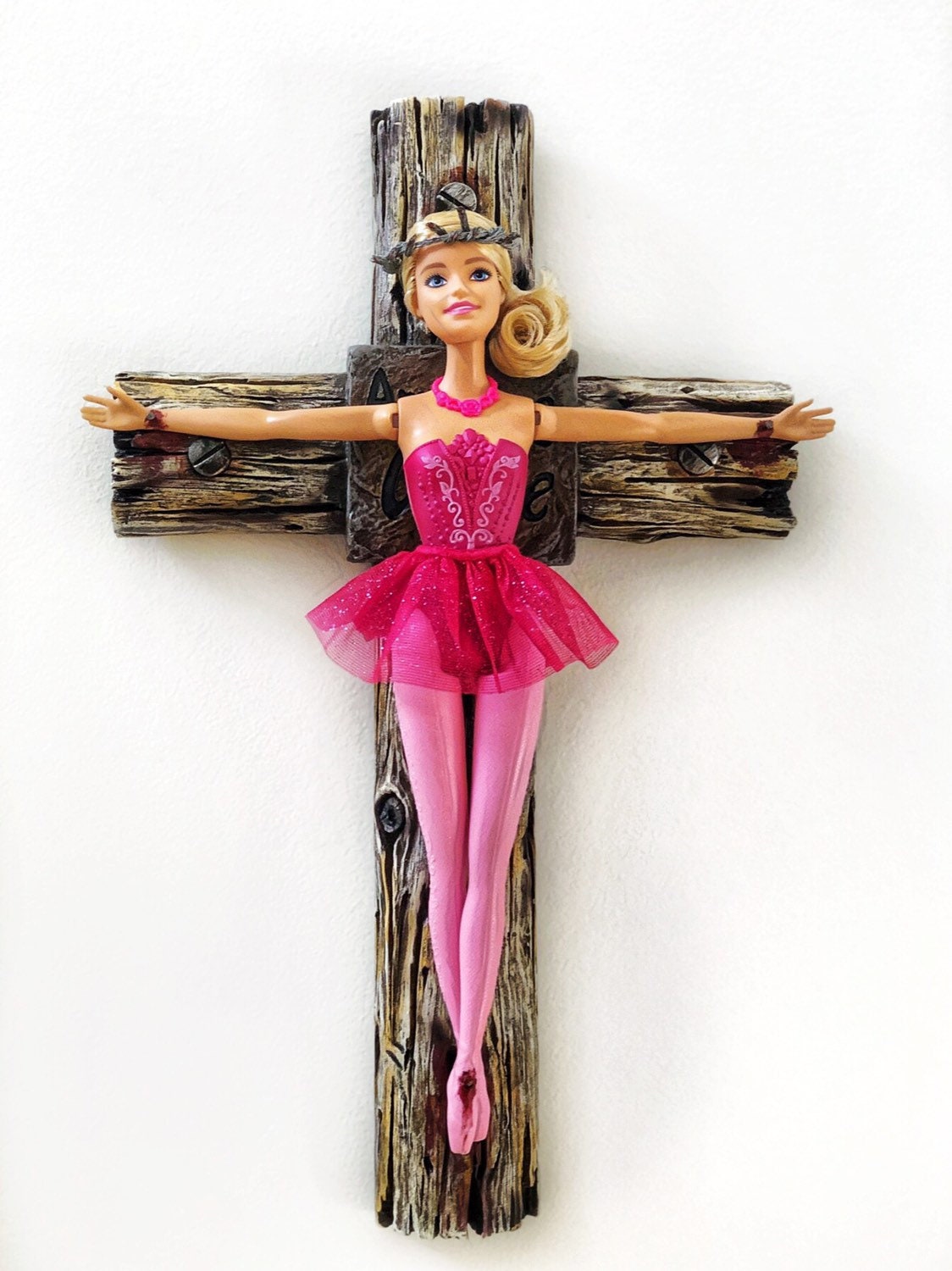 Crucified Barbie dark art roll horror doll creepy doll display | Etsy