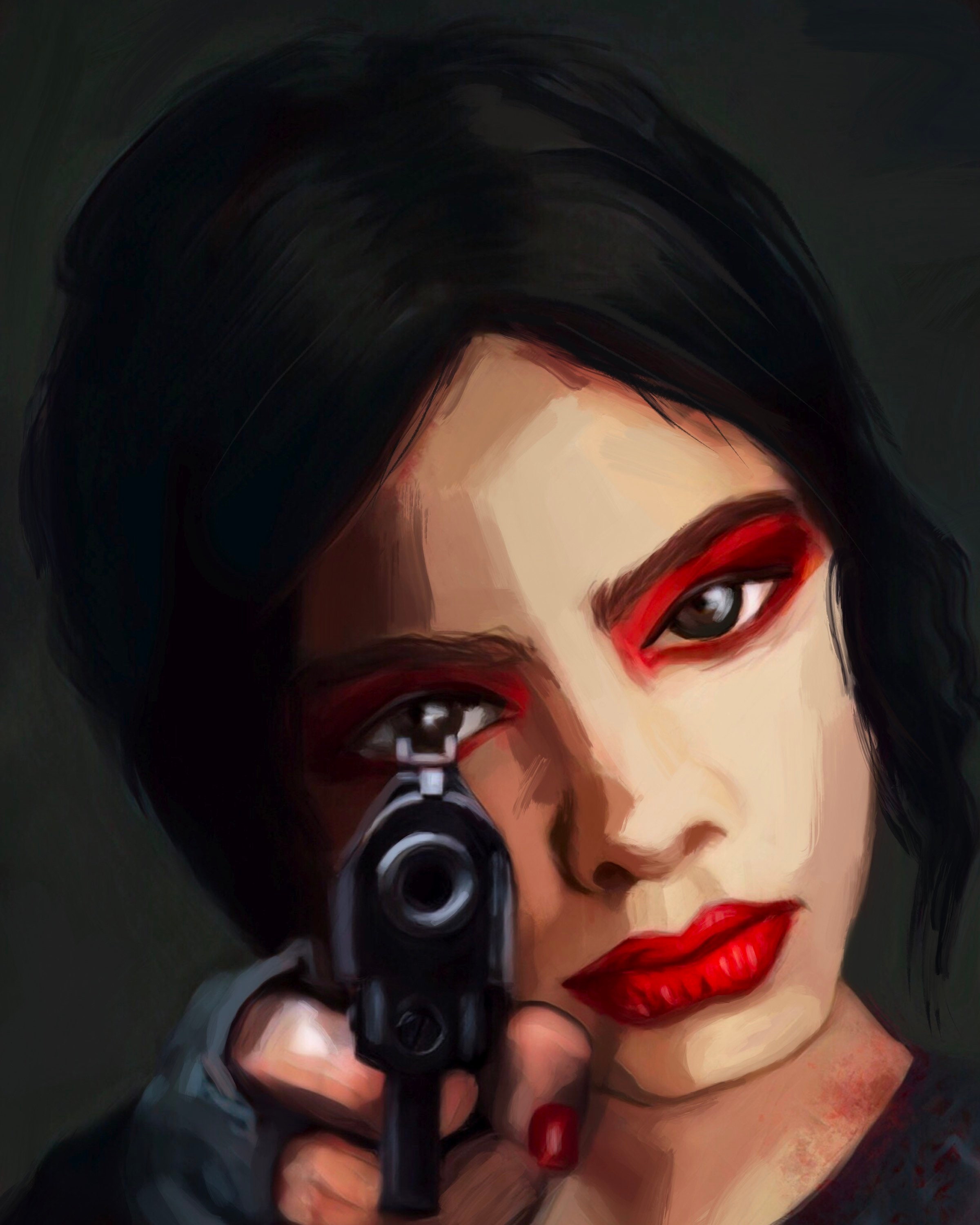 Dark Art Print Gun Art Print Gun Girl Art Gun Woman Art - Etsy