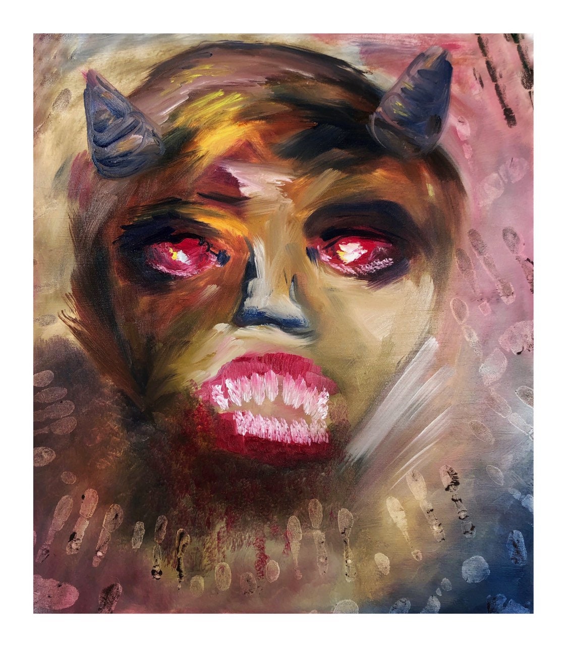 Dunkle Kunst Gruselige Makabre Dekor Demon Teufel Alten Stil Etsy