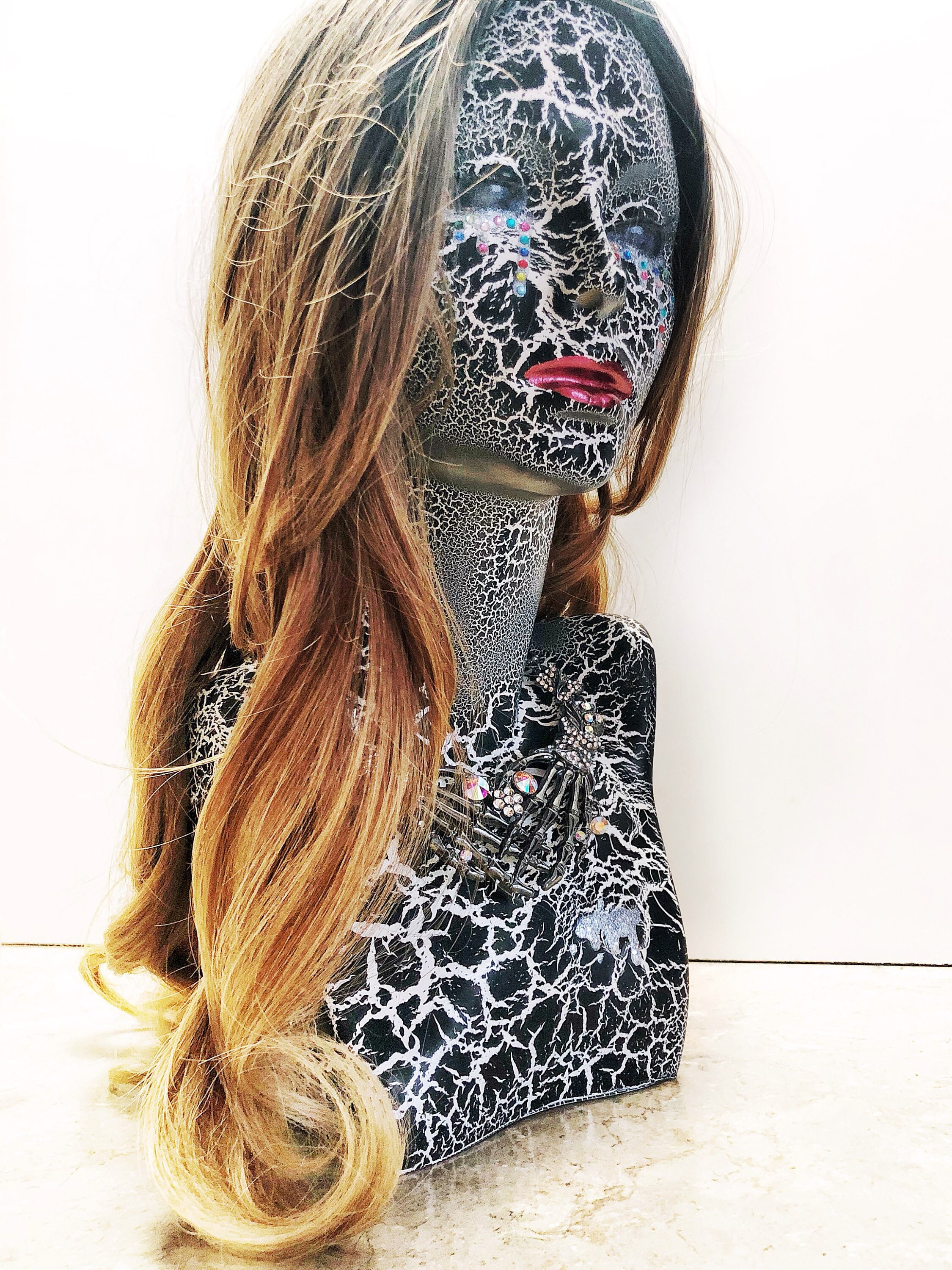 Wig Stand Jewelry Holder Gothic Display Etsy