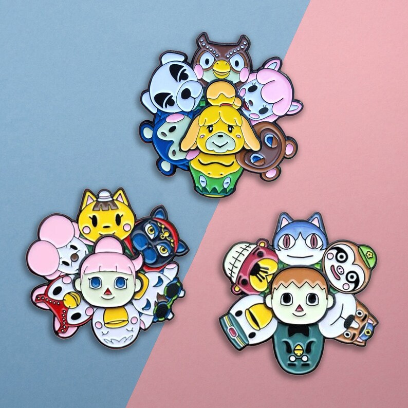 Animal Crossing Spinning Enamel Pin Set | Etsy