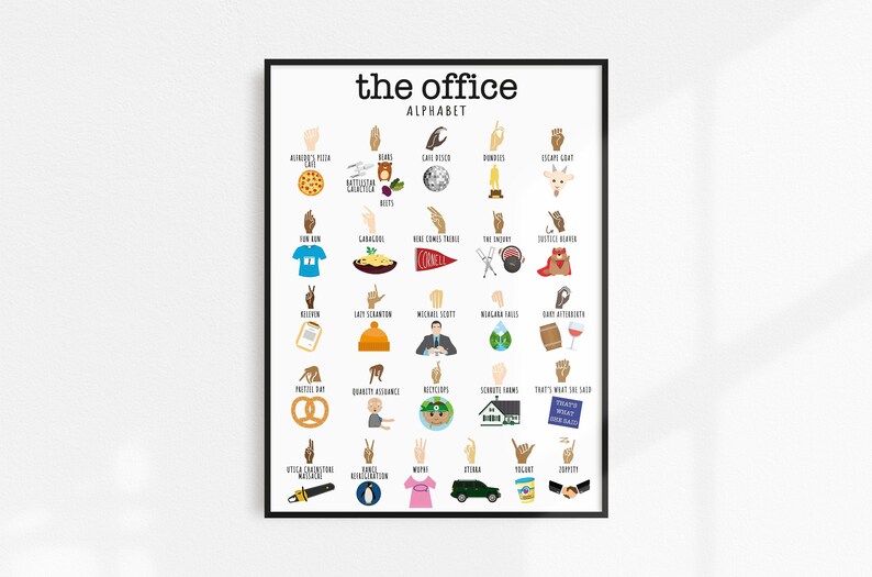 The Office Alphabet American Sign Language Version ASL Etsy
