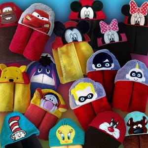 Personalized Character Hooded Towel: 100% Cotton Kids Bath Towel