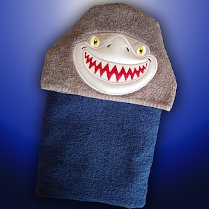 Shark Hooded Towel/ Pool Towel / Beach Towel / Personalized Towel