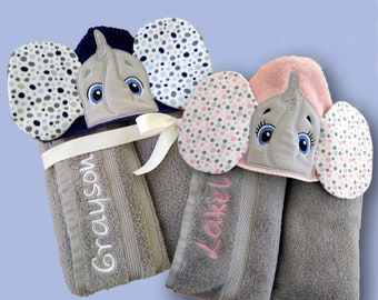 Elephant Hooded Towel  /Boy Elephant Towel / Girl Elephant Towel / Hooded Towel