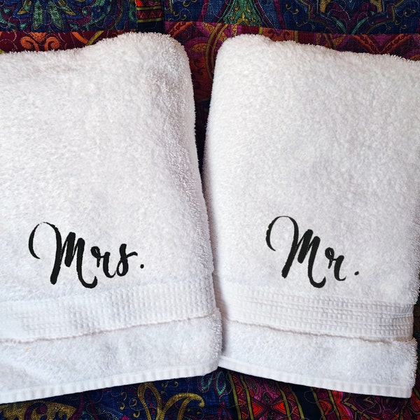 Mr and Mrs Beach Towel Set Etsy