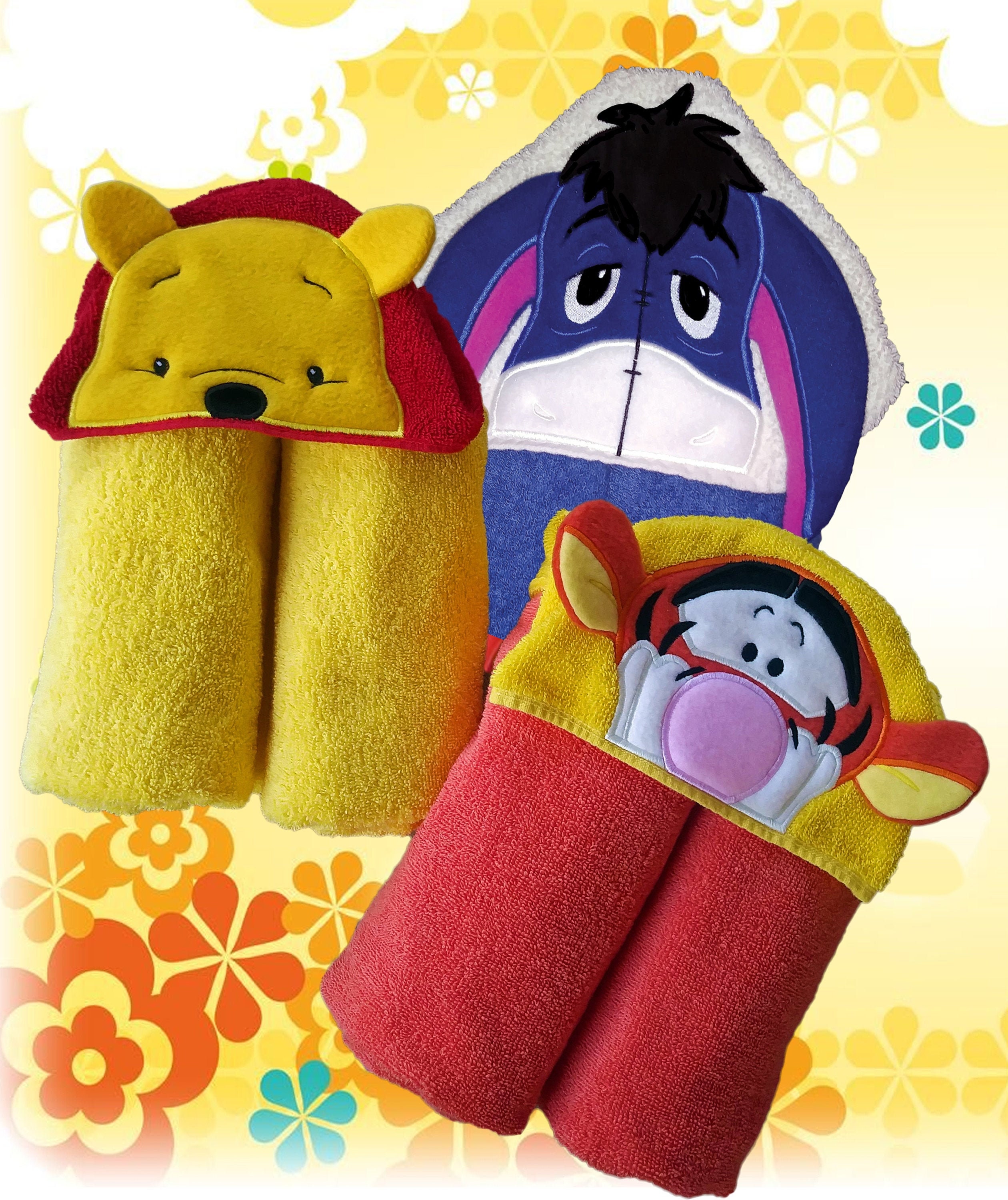 Set of 3 Disney Kitchen Towels Winnie The Pooh Tiger Microfiber Dish Towels