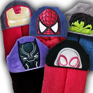 Personalized Super Hero Hooded Towel: 100% Cotton Kids Bath Towel