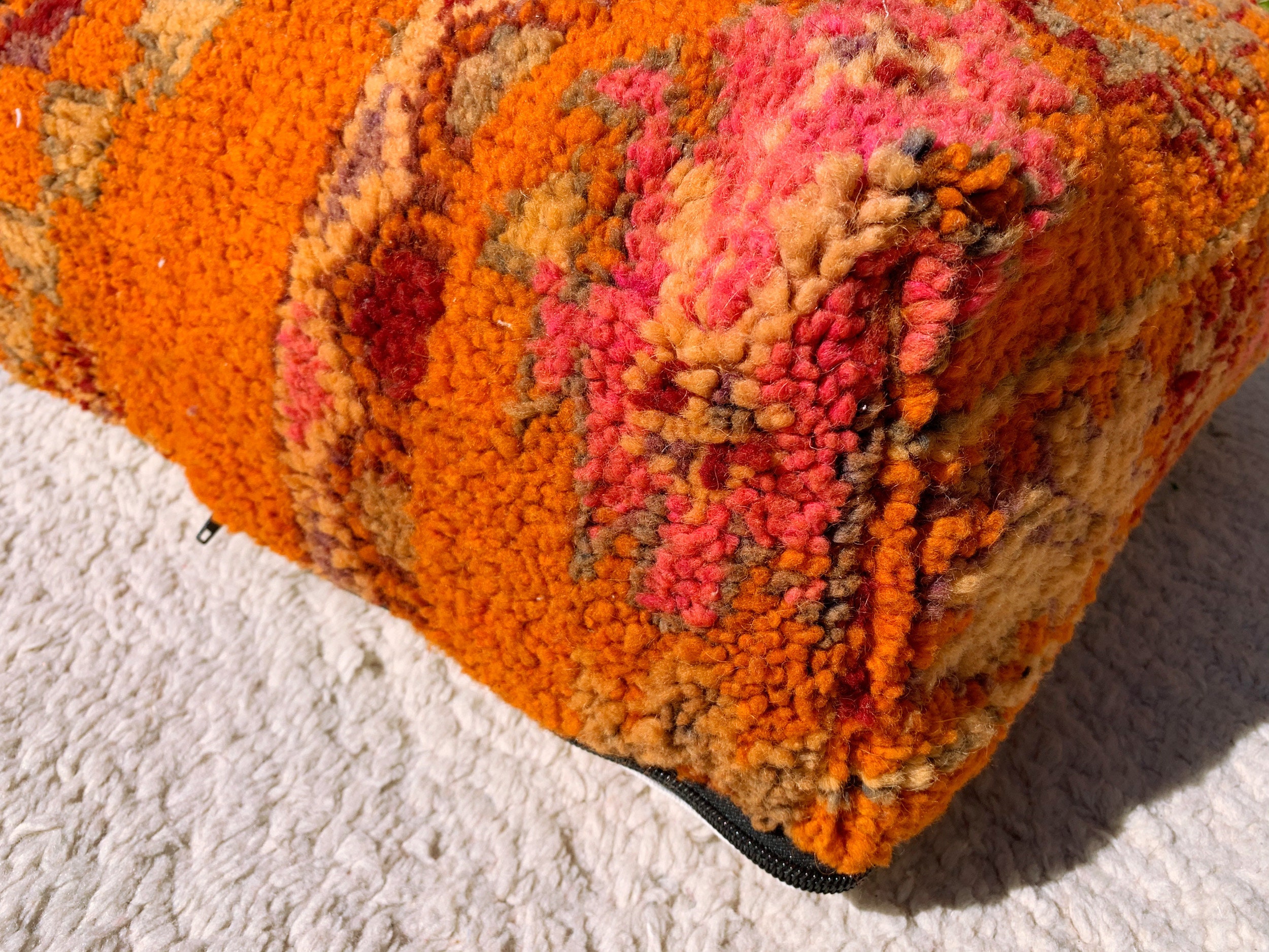 Vintage Berber Puf marroquí Kilim Boujad Almohada de suelo | Etsy