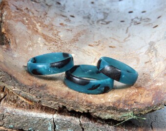 Wood resin jewelry gift for him Valentines gift for husband Epoxy resin wood ring gift for him ALMOND WOOD RING for men and women