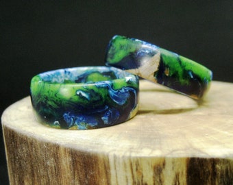 Wood resin jewelry gift for him Valentines gift for husband Epoxy resin wood ring gift for him ALMOND WOOD RING for men and women