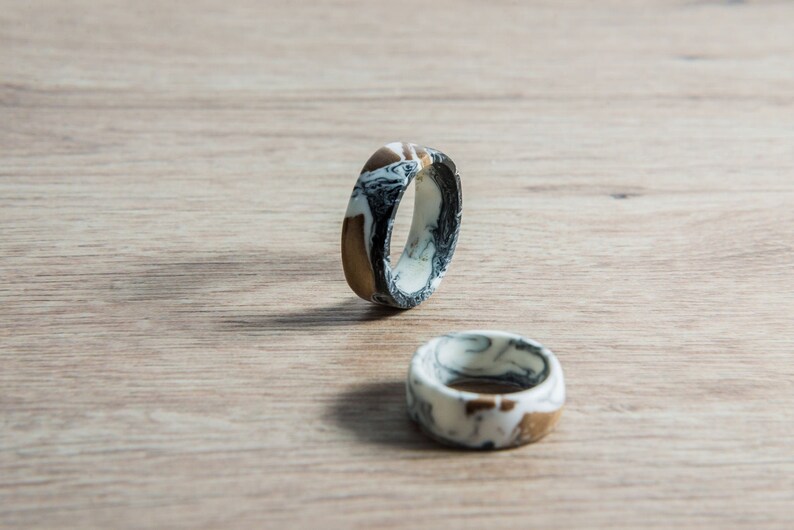 Wood resin jewelry gift for him Valentines gift for husband Epoxy resin wood ring gift for him ALMOND WOOD RING for men and women