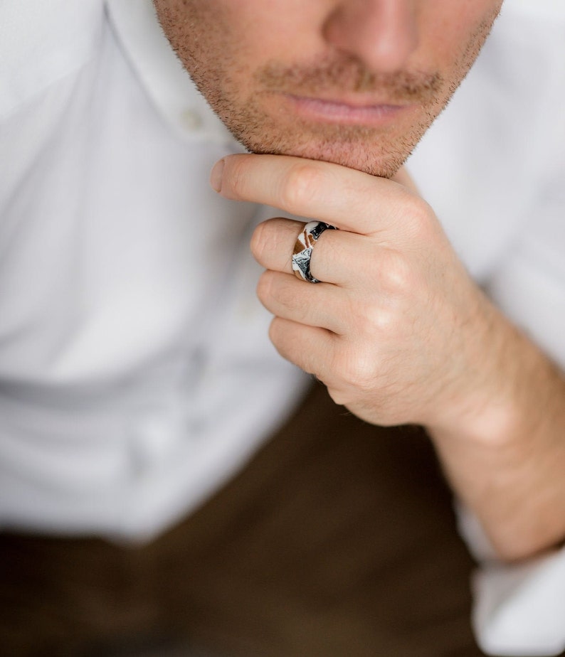 Wood resin jewelry gift for him Valentines gift for husband Epoxy resin wood ring gift for him ALMOND WOOD RING for men and women
