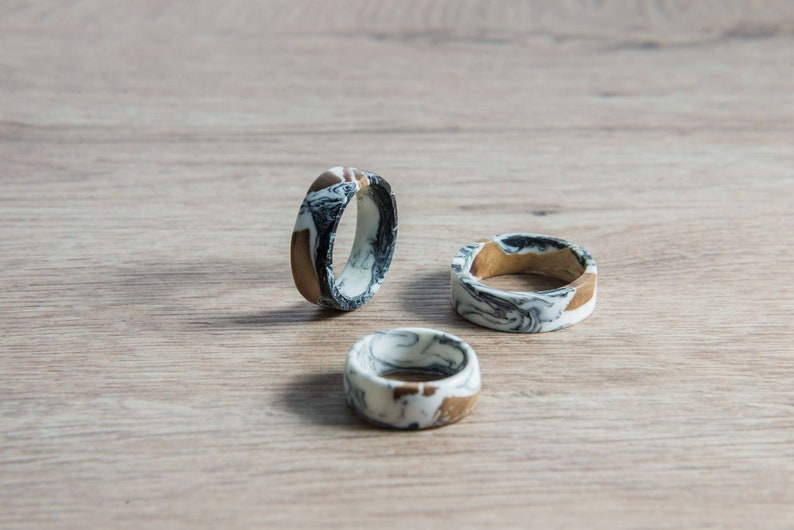 Wood resin jewelry gift for him Valentines gift for husband Epoxy resin wood ring gift for him ALMOND WOOD RING for men and women