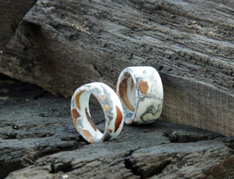 Wood resin jewelry gift for him Valentines gift for husband Epoxy resin wood ring gift for him ALMOND WOOD RING for men and women