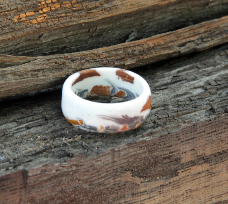 Wood resin jewelry gift for him Valentines gift for husband Epoxy resin wood ring gift for him ALMOND WOOD RING for men and women