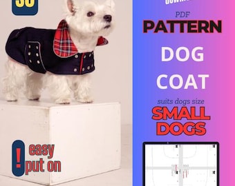 4736 Patrón de costura de abrigo para perro, pecho 47-50 cm