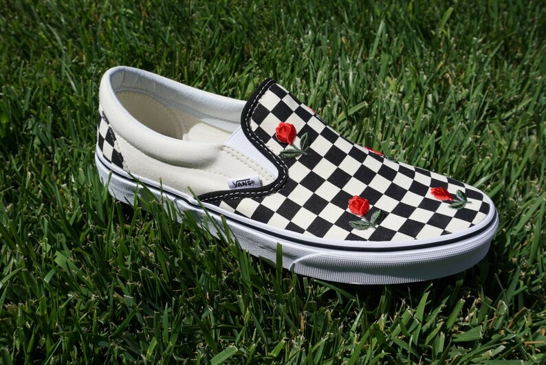 rose gold checkered vans