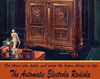 Reproduced Vintage Victor 9-55 Electrola Radiola Victrola Talking Machine  Phonograph Canvas Print