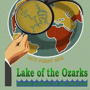 Vintage Travel Poster Lake of the Ozarks on Canvas
