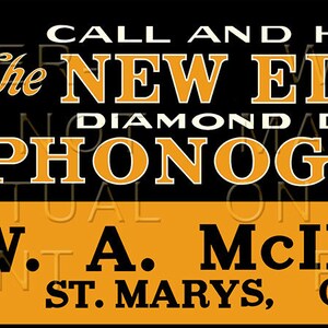 Reproduced Vintage Edison Diamond Disc St. Marys Ontario Dealer Sign Canvas Print