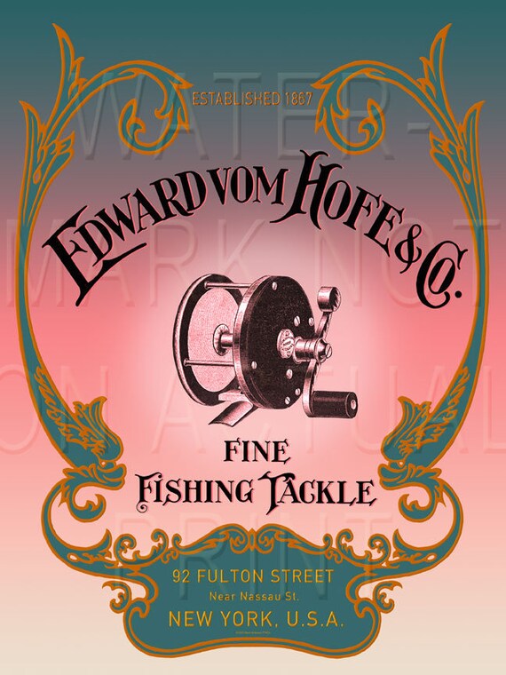 Vintage Edward Vom Hofe Fishing Tackle, New York USA Canvas Print