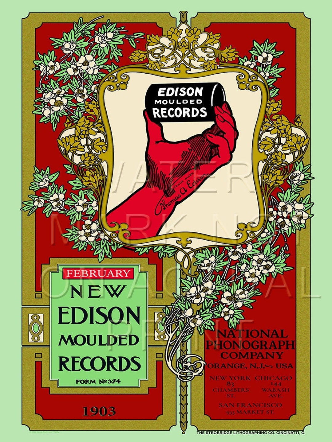Reproduced Vintage Edison Cylinder Records National Phonograph Co