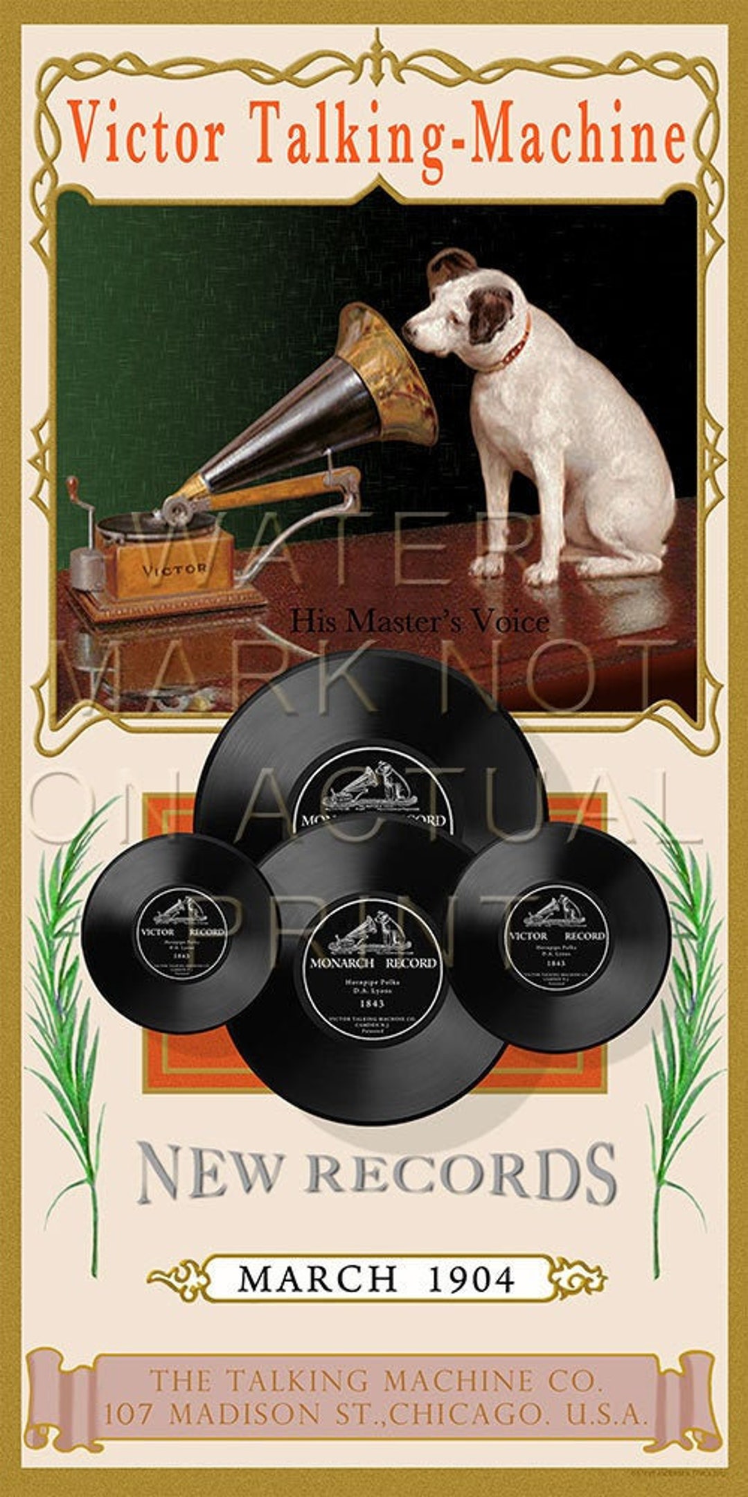 Reproduced Vintage Victor Talking Machine for March 1904 Record ...
