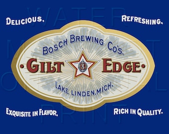 Recreated Bosch Gilt Edge Beer Sign Bosch Brewing Co Lake Linden, Michigan Canvas Print