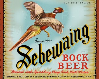 Reproduced Sebewaing Bock Beer Sebewaing Brewing Company Sebewaing, MI Beer Label Canvas Print