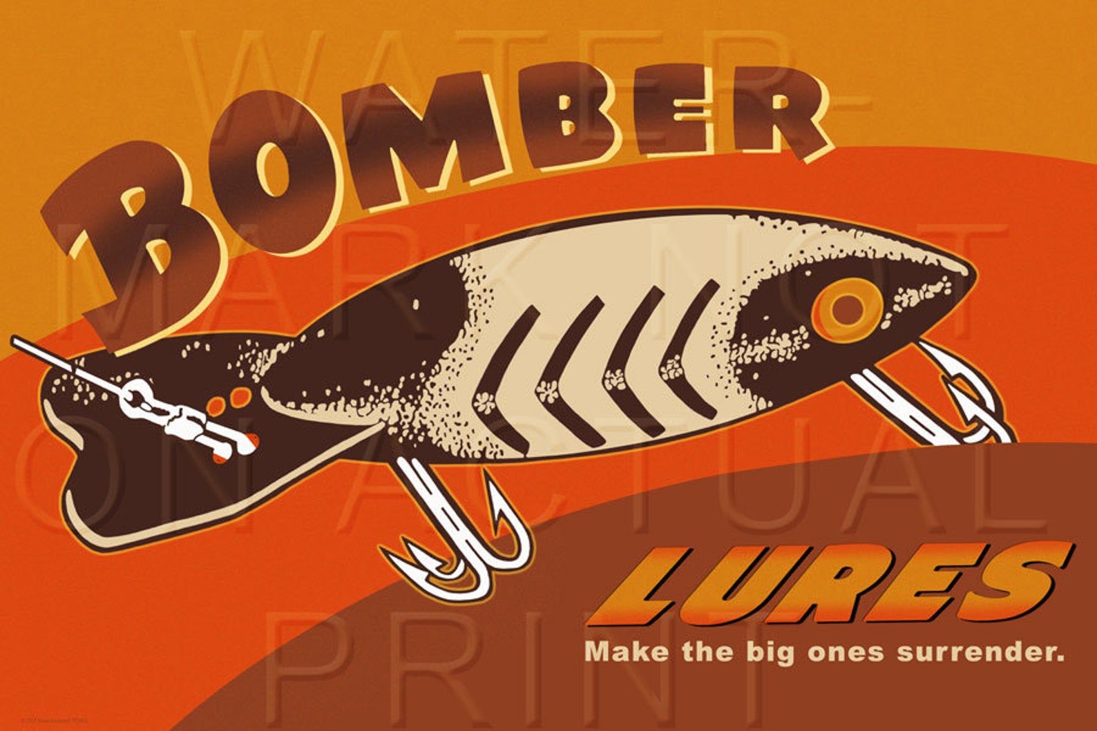 Vintage bomber Fishing Lure Box Label Printed on Etsy Australia