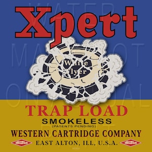 Reproduced vintage Western "X-Pert" Trap Load Shells Box Label Canvas Print