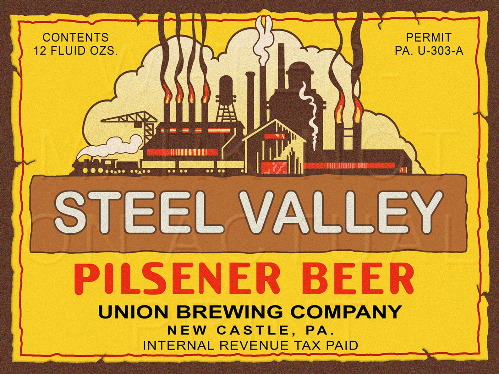 Custom Steel Valley Pilsener Beer by the Union Brewing Company Etsy