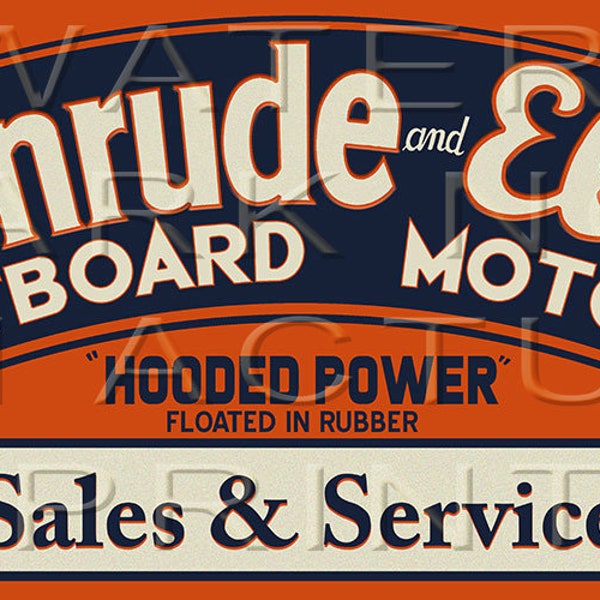 Reproduced Evinrude Elto Outboard Motor Sign on Canvas