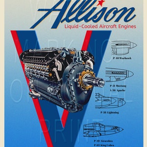Custom Allison Liquid Cooled Aircraft Engines Canvas Print