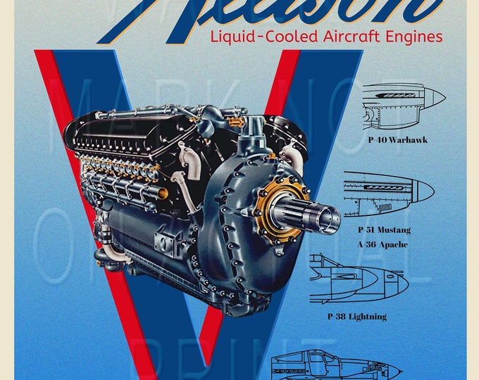 Custom Allison Liquid Cooled Aircraft Engines Canvas Print Etsy